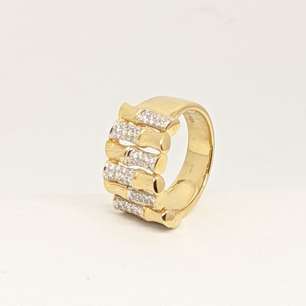 Right hand diamond ring bamboo shape - Picture 3 of 5
